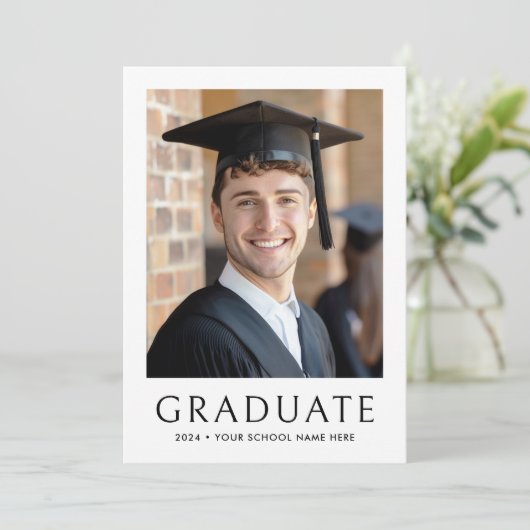 エレガントクラシック卒業年写真卒業生 サンキューカード (スタンド正面)