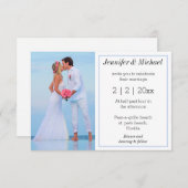 エレガントクラシック台本フォトシンプルビーチ結婚式 招待状 (正面/裏面)