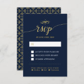 エレガントクラシック婚式RSVPカード挿入 出欠カード (正面/裏面)