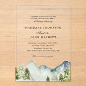 エレガントクラシック山林ウォーター結婚カラー アクリル招待状 (正面)