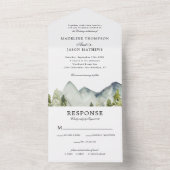 エレガントクラシック山林ウォーター結婚カラー オールインワン招待状 (内側)