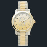 エレガントクラシック新郎新婦結婚の 腕時計<br><div class="desc">クラシックエレガントの新郎新婦の結婚腕時計シルバーとゴールデンの2トーンスタイル時計。</div>