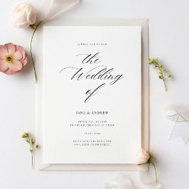 エレガントクラシック書ミニマル結婚リスト 招待状