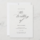 エレガントクラシック書ミニマル結婚リスト 招待状 (正面)