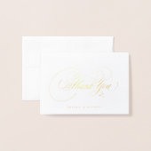 エレガントクラシック書ヴィンテージ感謝していユー 箔カード (封筒付き正面)