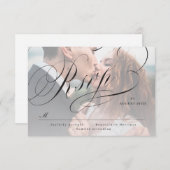 エレガントクラシック書写真ウェディングRSVP車 出欠カード (正面/裏面)