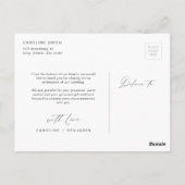 エレガントクラシック書感謝してい写真 ポストカード (裏面)