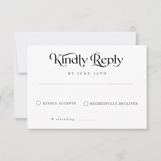 エレガントクラシック書結婚の 出欠カード (正面)