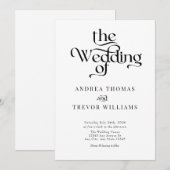 エレガントクラシック書結婚の 招待状 (正面/裏面)