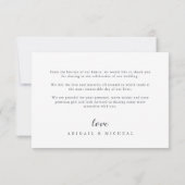 エレガントクラシック書結婚写の感謝していy サンキューカード (裏面)