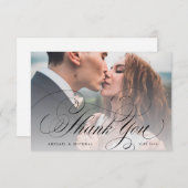 エレガントクラシック書結婚写の感謝していy サンキューカード (正面/裏面)