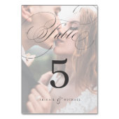 エレガントクラシック書結婚写真の表nu テーブルナンバー (裏面)