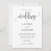 エレガントクラシック書結婚文字 招待状 (正面)