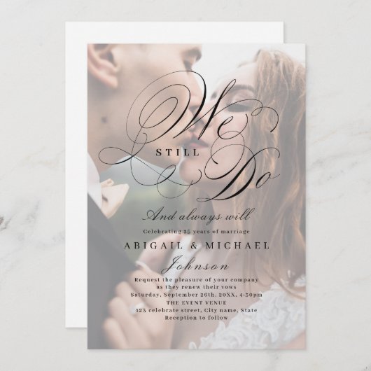 エレガントクラシック書道の写真まだ残っている 招待状 (正面/裏面)