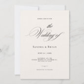 エレガントクラシック書道シッ結婚クス 招待状 (正面)