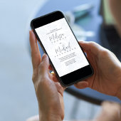 エレガントクラシック書道フローラほこりっぽい青 招待状