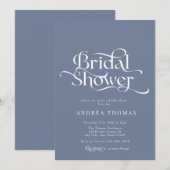 エレガントクラシック書道ブライダルシャワー 招待状 (正面/裏面)