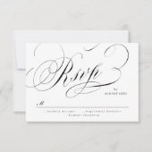 エレガントクラシック書道ヴィンテージウェディングRSVP 招待状 (正面)