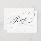 エレガントクラシック書道ヴィンテージウェディングRSVP 招待状 (正面/裏面)
