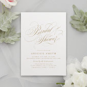 エレガントクラシック書道ヴィンテージブライダルシャワー 招待状