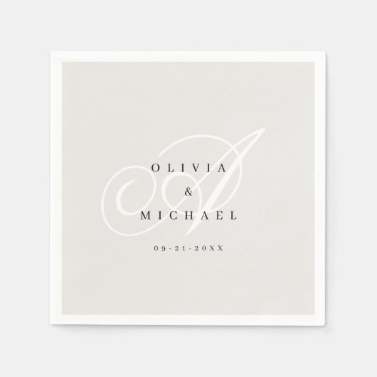 エレガントクラシック書道ヴィンテージ結婚式ナッキ スタンダードカクテルナプキン (正面)