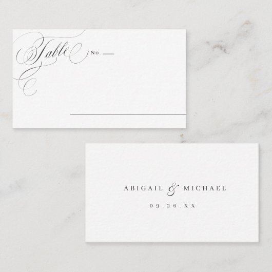 エレガントクラシック書道ヴィンテージ結婚式場 プレイスカード (正面/裏面)