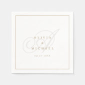エレガントクラシック書道ヴィンテージ結婚式 スタンダードカクテルナプキン (正面)