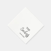 エレガントクラシック書道ヴィンテージ結婚式 スタンダードカクテルナプキン (角)