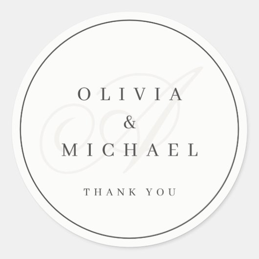 エレガントクラシック書道ヴィンテージ結婚式 ラウンドシール (正面)
