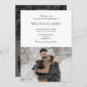 エレガントクラシック書道写真QRコード 招待状 (正面/裏面)