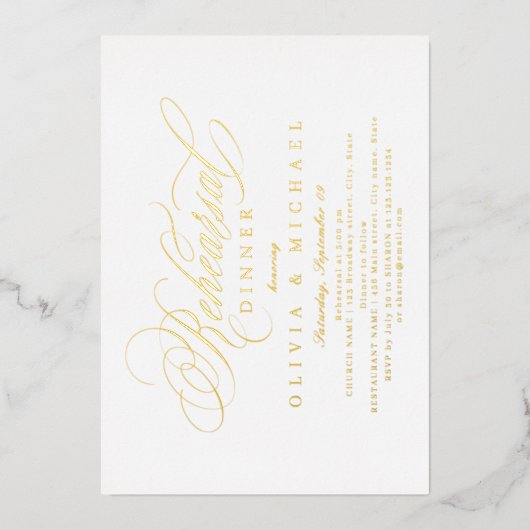 エレガントクラシック書道稽古ディナー 箔招待状 (正面)