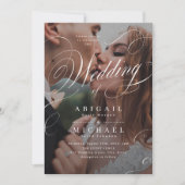 エレガントクラシック書道結婚写真 招待状 (正面)