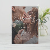 エレガントクラシック書道結婚写真 招待状 (スタンド正面)