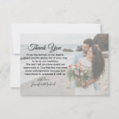 エレガントクラシック書道結婚式の日写真 サンキューカード (正面)