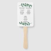 エレガントクラシック水の色の緑の葉結婚の ハンドファン (裏面)