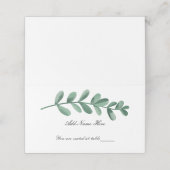 エレガントクラシック水の色の緑葉の表 プレイスカード (外部開封)