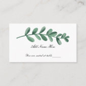 エレガントクラシック水の色の緑葉の表 プレイスカード (正面)