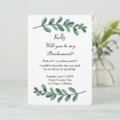 エレガントクラシック水彩緑葉の花嫁付 招待状 (スタンド正面)