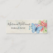 エレガントクラシック水彩蝶メイクアップアーティスト スキニー名刺 (正面)