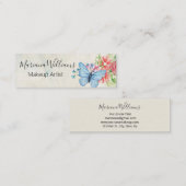 エレガントクラシック水彩蝶メイクアップアーティスト スキニー名刺 (正面/裏面)
