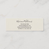 エレガントクラシック水彩蝶メイクアップアーティスト スキニー名刺 (裏面)