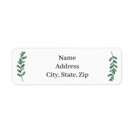 エレガントクラシック水色の緑の葉住所 ラベル