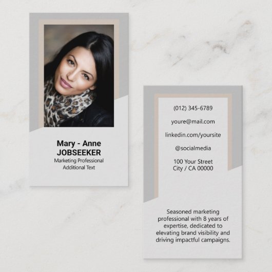 エレガントクラシック求職者ミニマリスト 名刺 (正面/裏面)