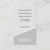 エレガントクラシック求職者ミニマルな上品グレー 名刺 (裏面)