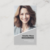 エレガントクラシック求職者ミニマルな上品グレー 名刺 (正面)