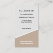 エレガントクラシック求職者ミニマルな上品ベージュ 名刺 (裏面)