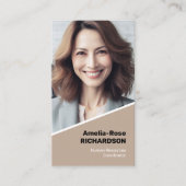 エレガントクラシック求職者ミニマルな上品ベージュ 名刺 (正面)