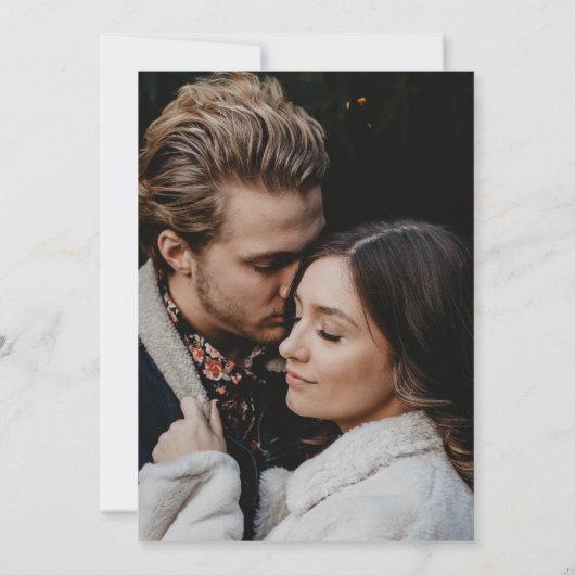 エレガントクラシック洗練された写真結婚の 招待状 (裏面)