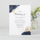 エレガントクラシック海軍バラ結婚ズ 招待状 (スタンド正面)