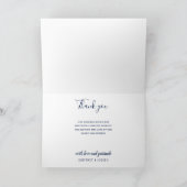エレガントクラシック海軍2フォトコラージュ結婚ズ サンキューカード (内部)